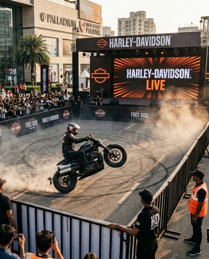 Motorcycle rider performing an exciting bike stunt