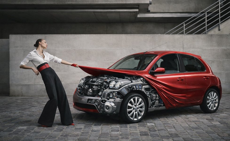 Automobile marketing campaign with premium car display