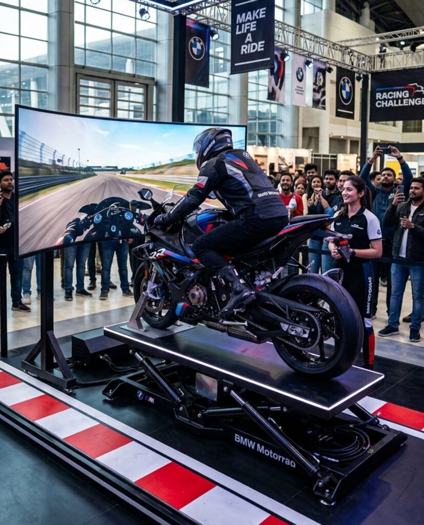 Customer taking a motorcycle test ride on the road