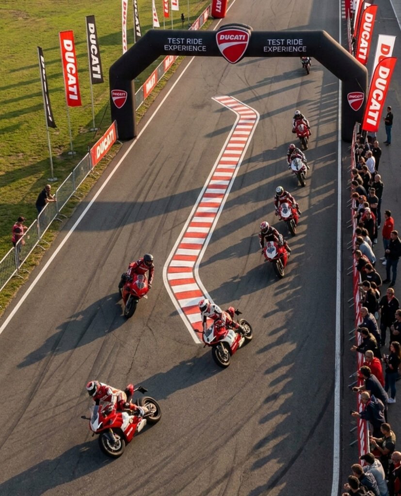 Promotional roadshow featuring multiple motorcycles