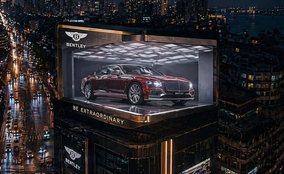 Luxury car marketing visual highlighting premium automobile branding.